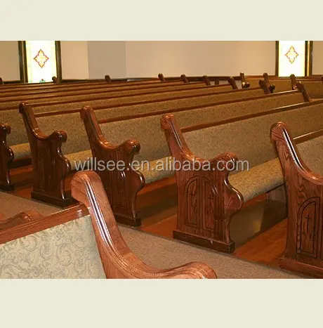 CH-B068, pew de igreja de madeira com bela ponta de pew pode ser personalizado mais material para opção