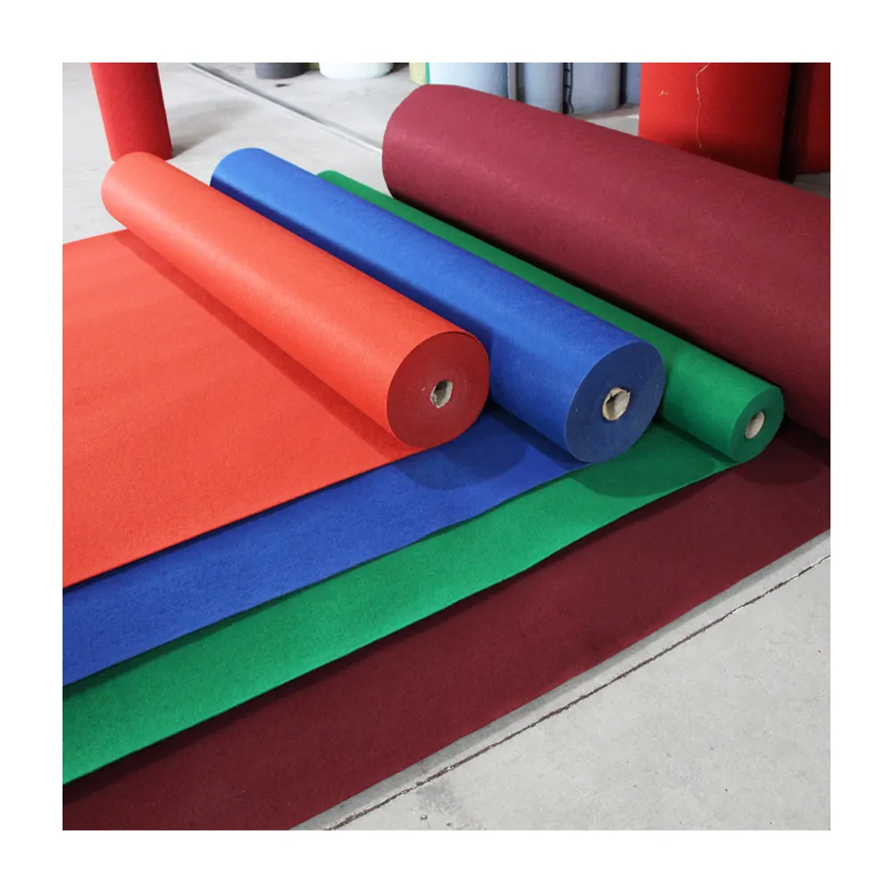 Verde/rojo con aguja no tejida de golpe de terciopelo alfombra interior de exposición al aire libre boda alfombra
