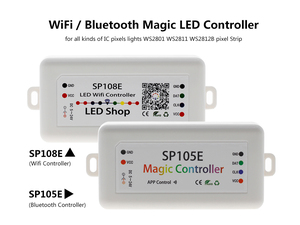Светодиодный Wi-Fi контроллер SP108E WS2812B WS2811 WS2801, беспроводной пульт дистанционного управления с приложением для iOS и Android, 5 В ~ 24 В постоянного тока, SP108E для SK6812 SK681