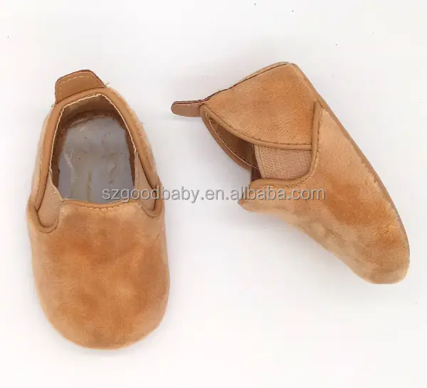 Soft plush brown infant baba walking loafer german slipper baby sport shoes