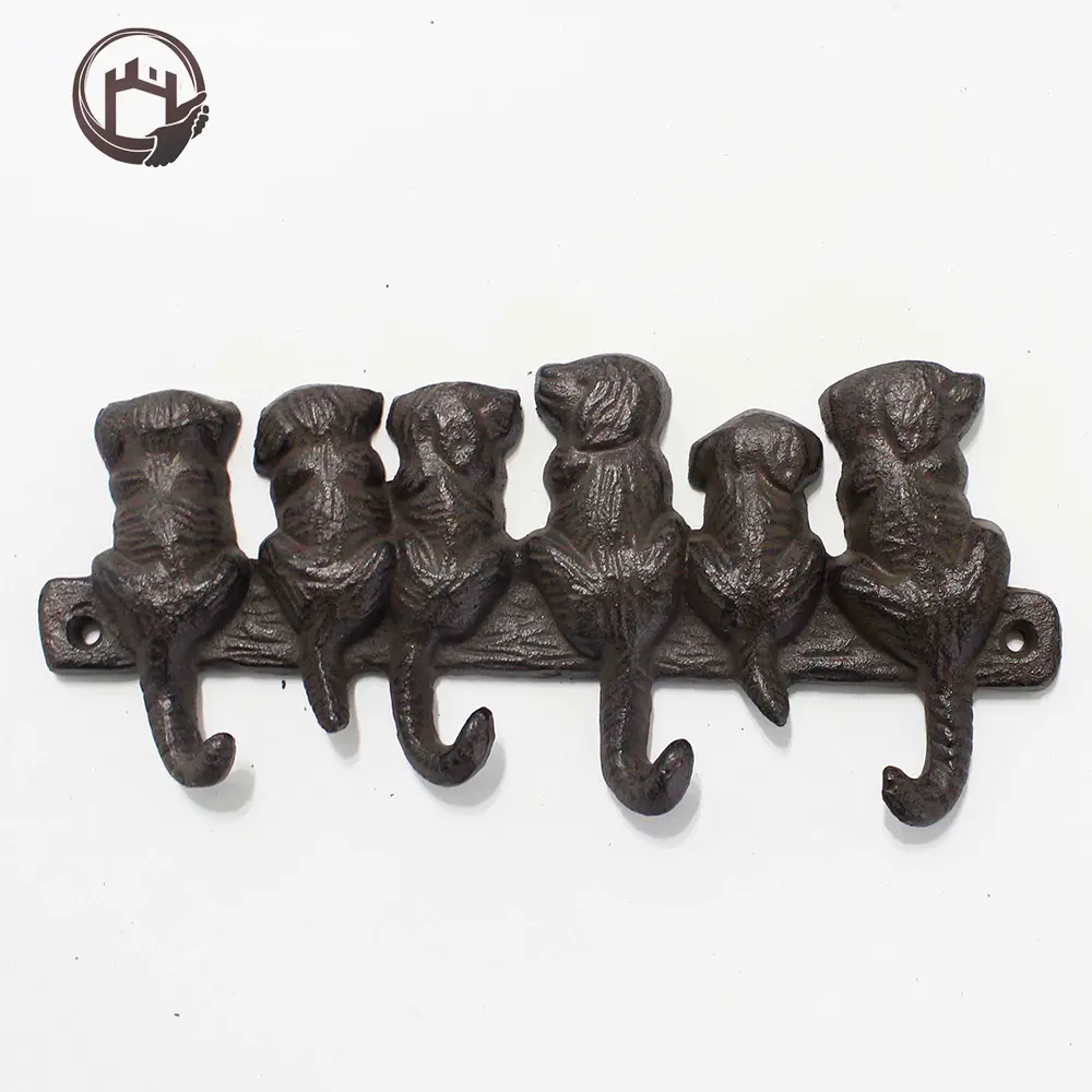 WHOLESALE CAST IRON PUPPY DOG HEAD WALL MOUNTING HOOKS HANGER
