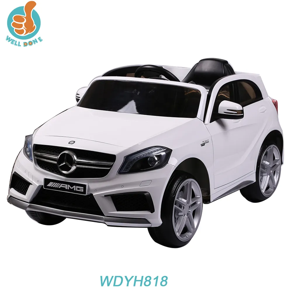 WDYH818 resmi yetkili yeni güç oyuncak araba için 2016, Mercedes Benz A45 amg bebek oyun, çift kapı açık güç ekran ile