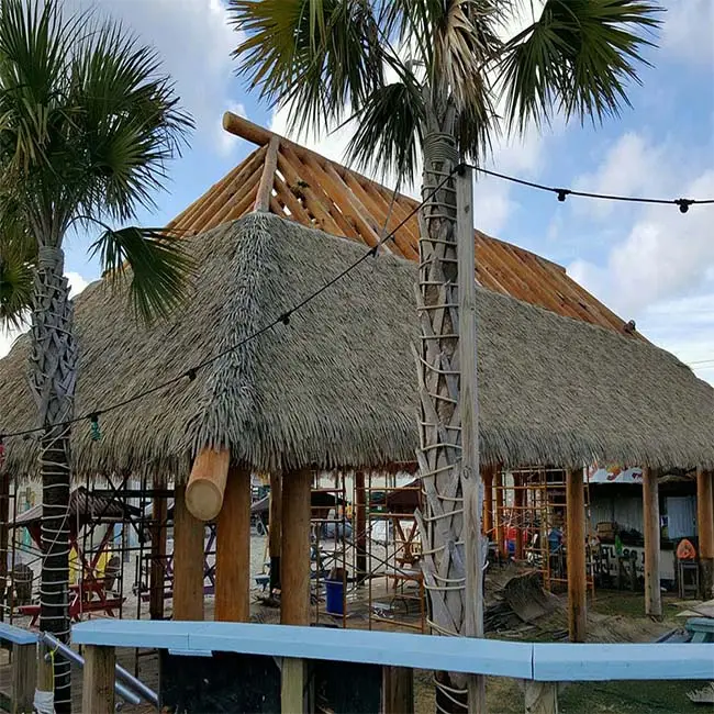 Ucuz plastik saz çatı yapay palmiye ağaçları için çatı kiremitleri