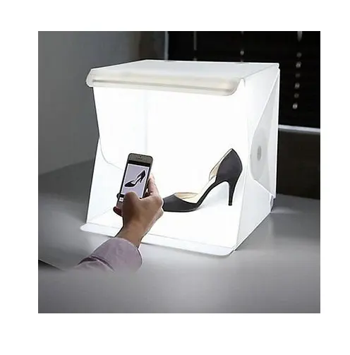 مصغرة قابلة للطي استوديو منتشر لينة مربع مع مصباح ليد أسود أبيض الخلفية ملحقات ستوديو الصور استوديو الصور مربع