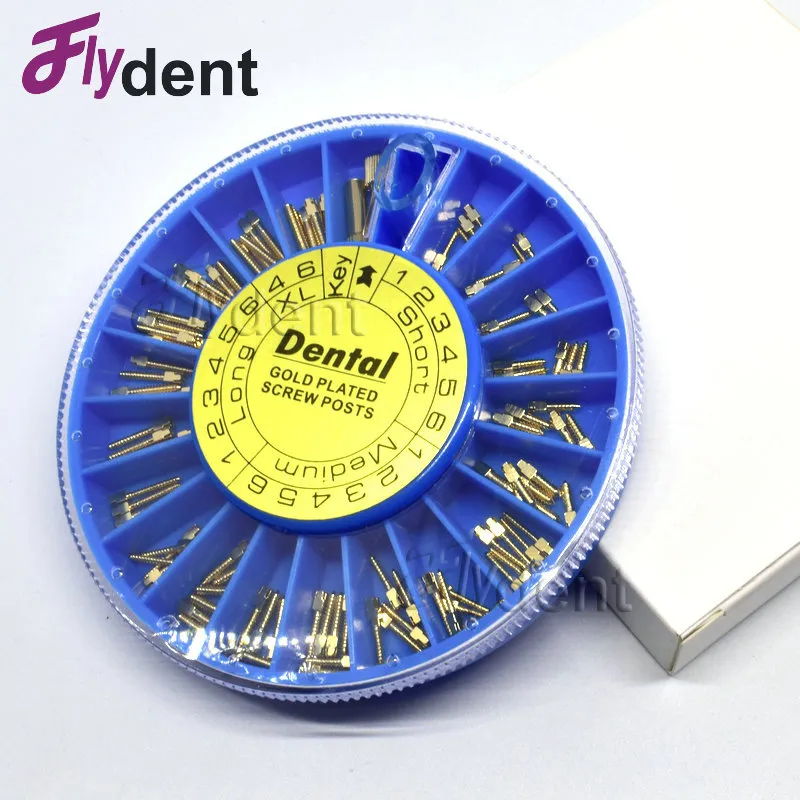 Dental Gold-plated and stainless steel Screw Post Dental Supplies dental materials