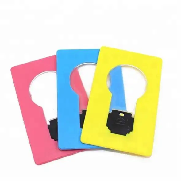 Bulb Design Plastic Flashing LED Pocket Card Light For Promotional