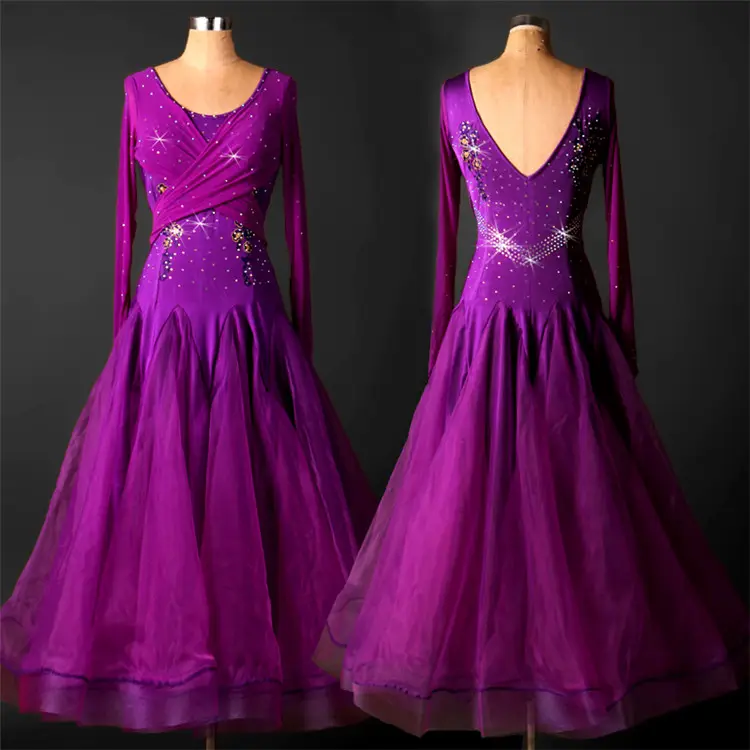 OCTM040 Gros Cristal Diamant Performance salle de bal valse Tango Salsa danse Latine robes