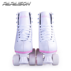 Alüminyum taban çerçeve PU tekerlekler deri çizme <span class=keywords><strong>riedell</strong></span> tipi dört paten patines de 4 ruedas kızlar çocuk çocuk hediye