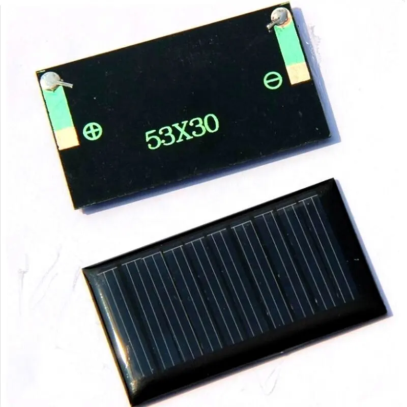 Mini panneau solaire 5V 30ma 53x30mm, pour bricolage, chargeur de batterie 3.6V, kit solaire en époxy lumineux LED