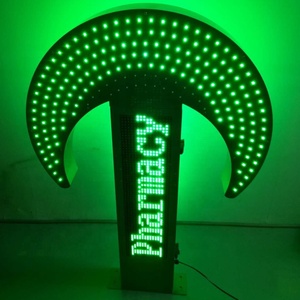 Programmier bares Datum Uhrzeit Temperatur LED-Kreuz Anzeige/Doppelseite LED-Apotheken schild/LED-Blitz animation Kreuz licht - Product Image 4