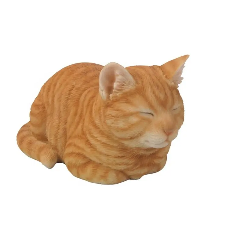 Estatueta decorativa para gatos, decoração de jardim ao ar livre, de laranja