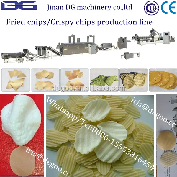 Geëxtrudeerd maïs chips/chips/zwaaide chips pellet verwerkingslijn