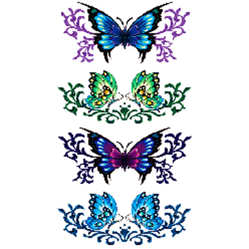 Gli Uomini E Le Donne Del Tatuaggio di modo Bello della farfalla del diamante Dell'uccello Del Gufo Body Art Flash Impermeabile Tatuaggi Temporanei Adesivi