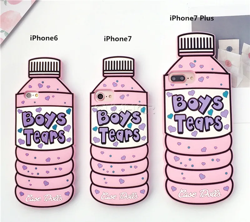 Boys Tears Bottle Case for iPhone XR XS Max Soft Silicon Cartoon Phone Back for iPhone5S SE 6 6S 7 8 PlusXケースカバー