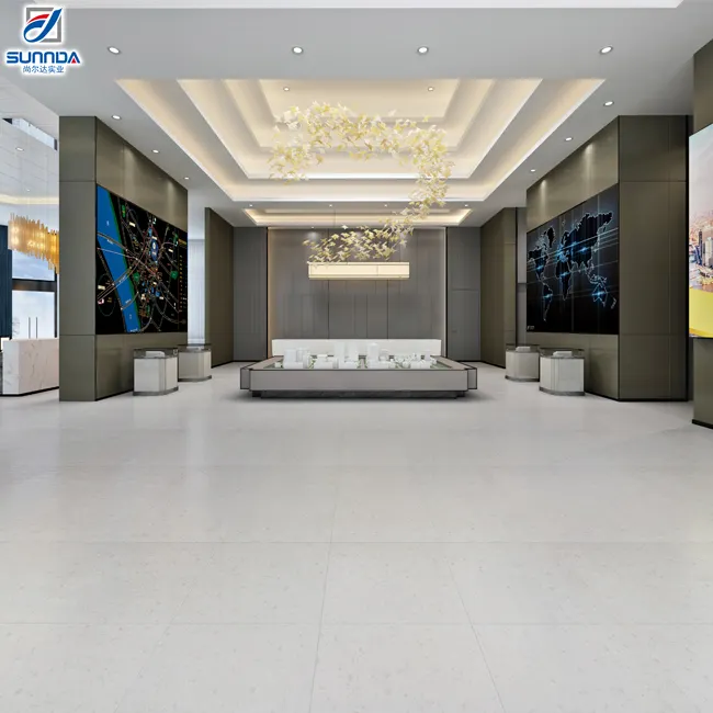 600x600mm design de moda cinza claro cimento aparência mat acabamento terrazzo piso porcelanato azulejos decorativos fabricados na China