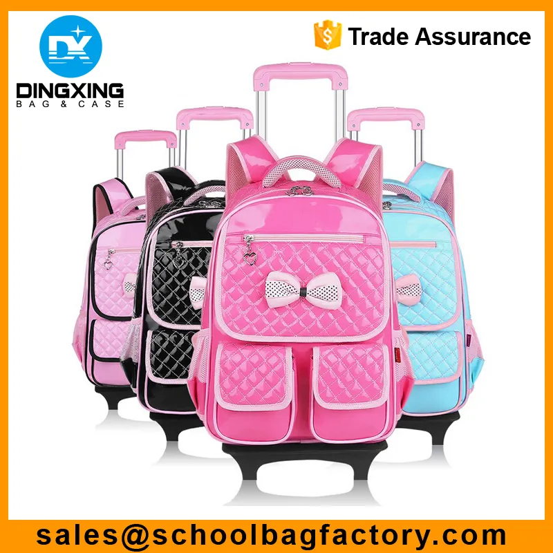 De moda ruedas bolsa de la Escuela para niñas de la escuela mochila de niños de la escuela bolsa