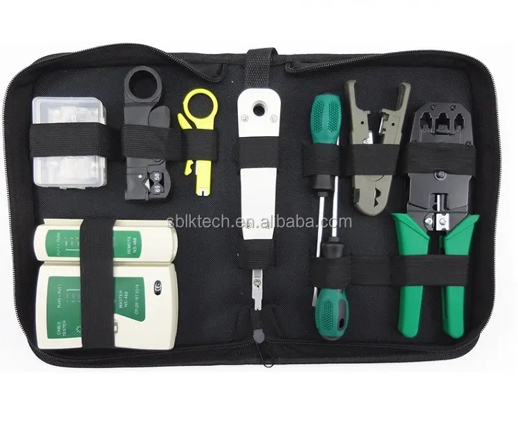 Kit d'outils de sertissage pour testeur de câble réseau Ethernet LAN RJ45 Cat5e Cat6