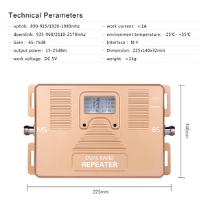 ATNJLCDディスプレイデュアルバンド<span class=keywords><strong>WCDMA</strong></span> GSM900/2100MHz携帯電話信号ブースター2G /3G /4Gリピーターアンプ