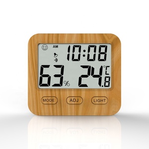 Termómetro digital con sensor de temperatura, pantalla LCD, control de habitación de color de madera, termómetro de humedad para el hogar, con pantalla LCD, para el hogar, con pantalla de 2 - Product Image 1