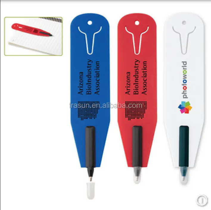 Promotional Plastic Flat Bookmark Ballpoint Pen