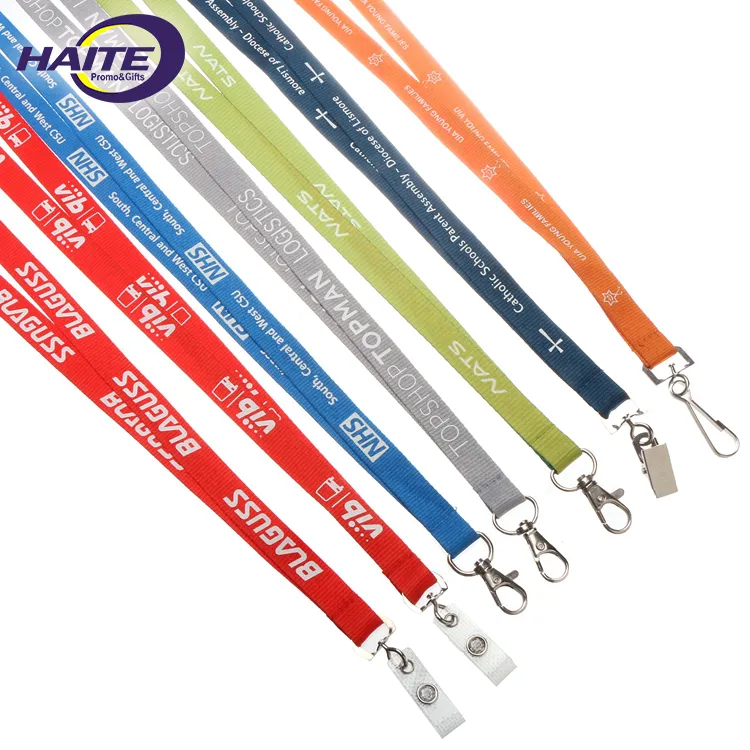 Personalized Heat Transfer promotional lanyards Polyester Lanyards with lanyard with id card badge holder Logo
