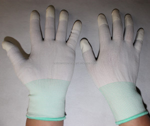 Suncend工厂低价热卖13黑色PU涂层防静电手机护手手套 - Product Image 5