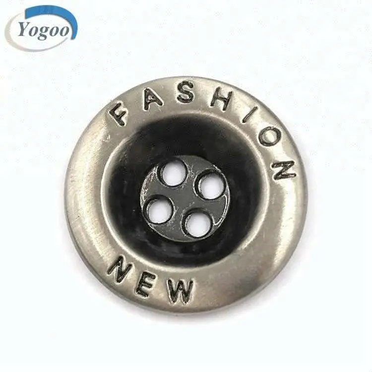 De clase alta de logotipo personalizado de botón de la Ronda de grabado de Metal de aleación de coser botones para la ropa/camiseta