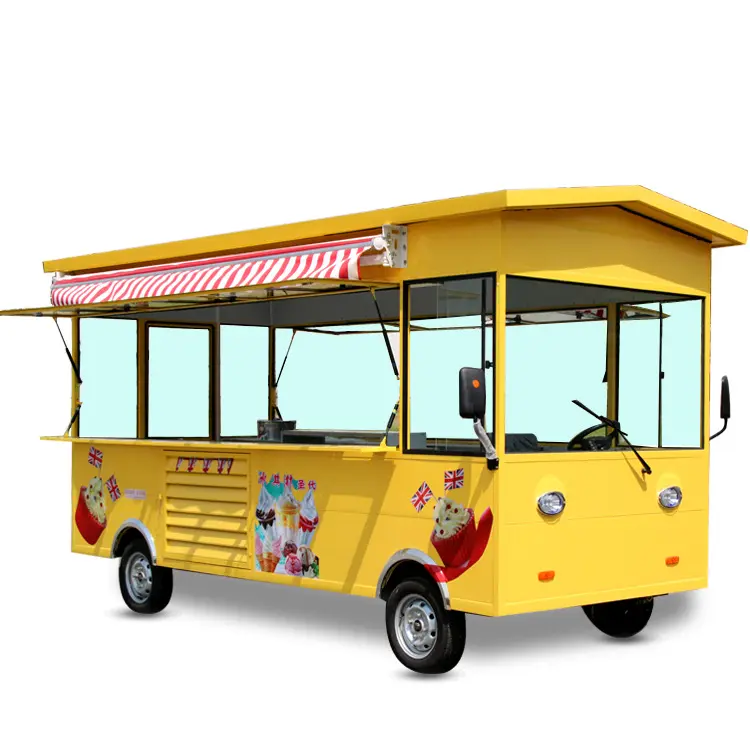 2024 O alimento elétrico Van caminhão com o gelado personalizado carro exterior do Fast Food da rua da certificação do ISO do CE que vending o carro