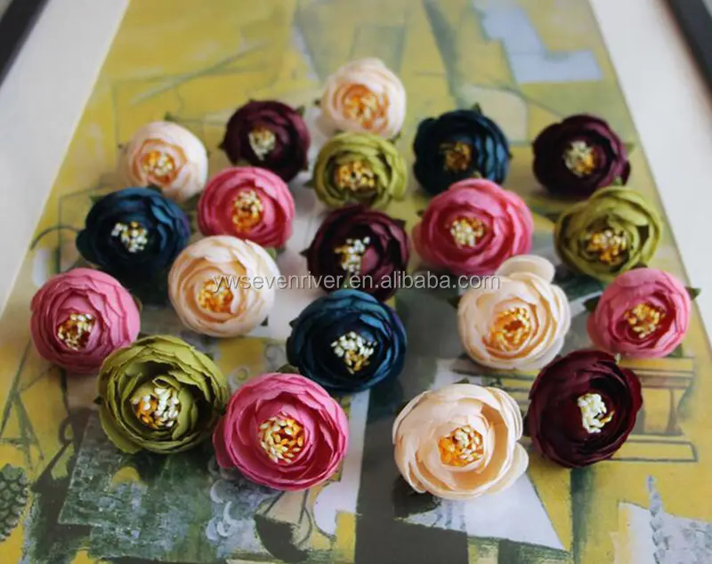Factory wholesale DIY autumn scenery chamei silk artificial flower rose flower head