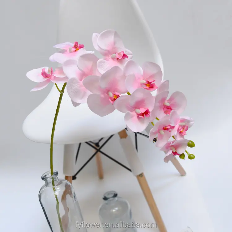 330240800 장식적인 꽃 & 화환 큰 인공적인 꽃 백색 실크 난초 phalaenopsis