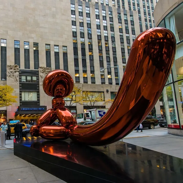 Estatua de Metal pulida, escultura de mono de globo de acero inoxidable, fabricante OEM