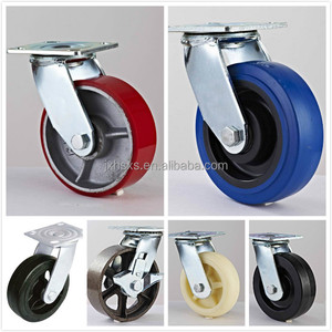 100mm giratoria pesado castor azul pu ruedas y ruedas
