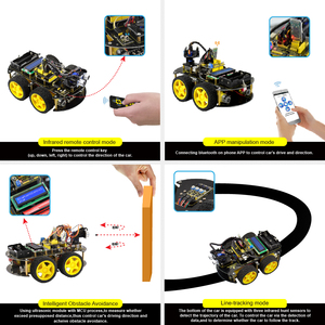 Keyestudio 4WD <span class=keywords><strong>Bluetooth</strong></span> Многофункциональный DIY автомобиля для arduinos робот с LCD1602/<span class=keywords><strong>Bluetooth</strong></span>