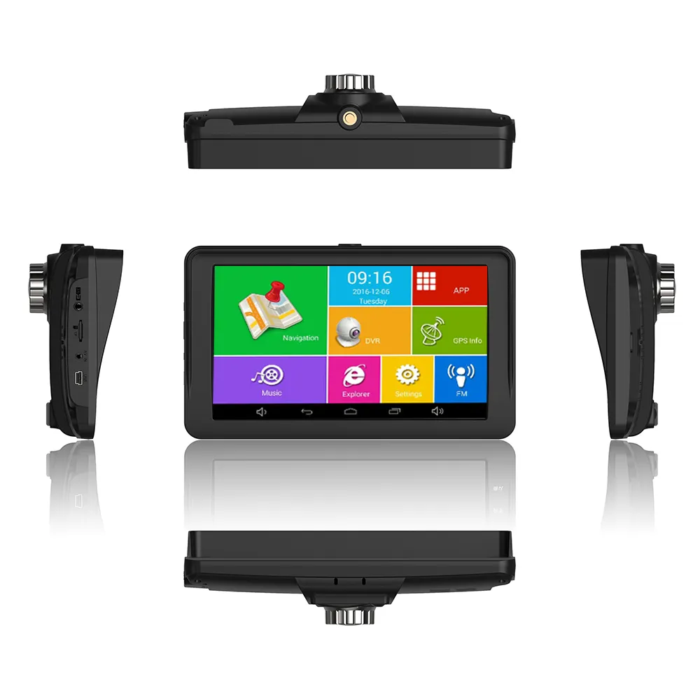 Navegador GPS para coche y camión, dispositivo con Android MT8127, 7 pulgadas, 768M, 1G, 16GB, con cámara de salpicadero