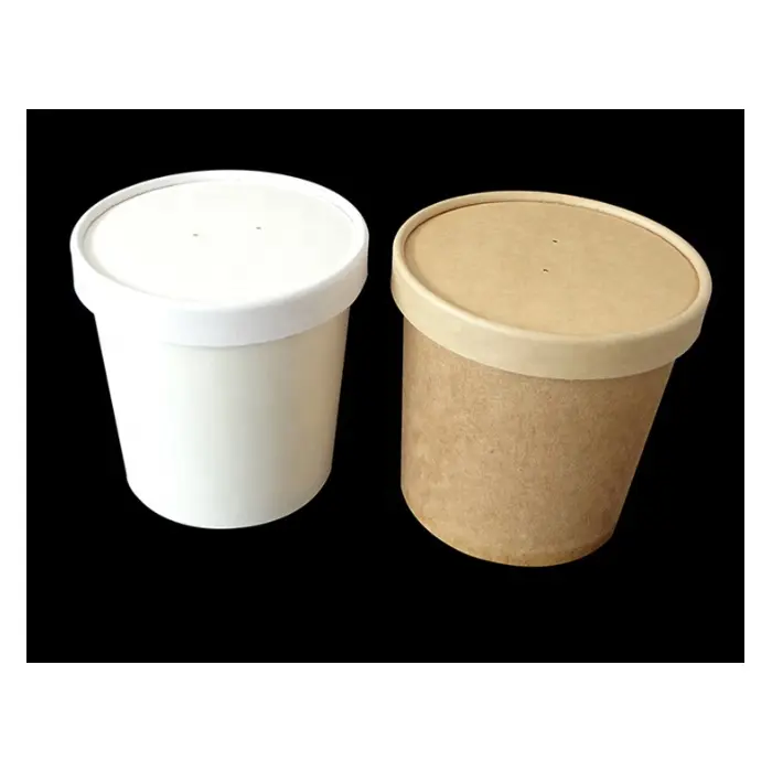 8- 32oz copo compostáveis PLA biodegradável papel de revestimento do PE tigelas de sopa recipientes para alimentos