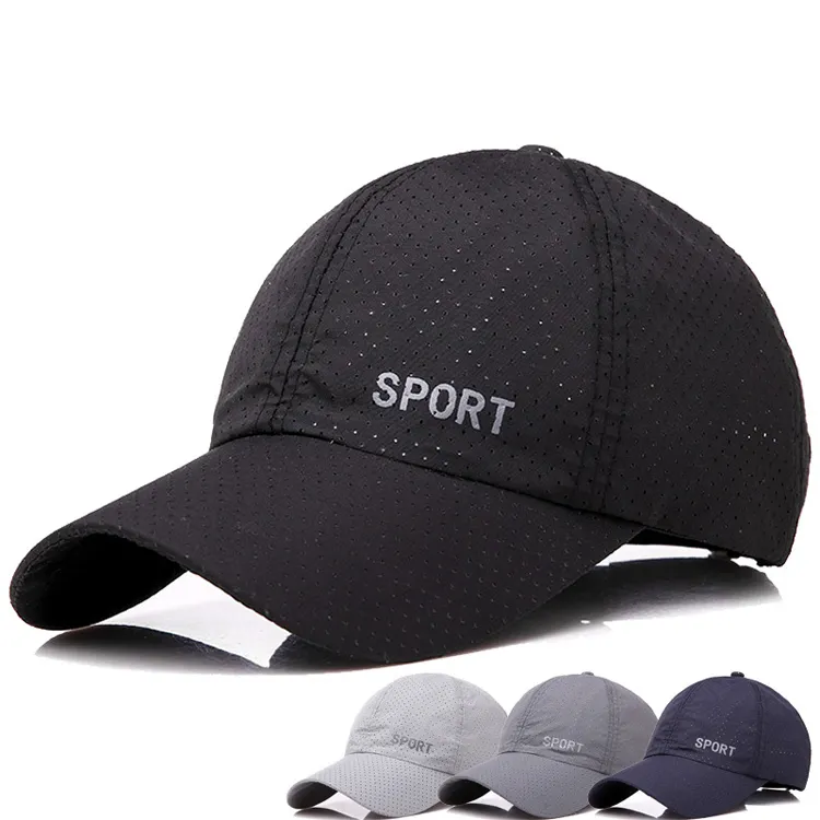Gorra deportiva con taladro láser para hombre, transpirable, para correr al aire libre, gorra atlética de secado rápido, gorras y sombreros de béisbol