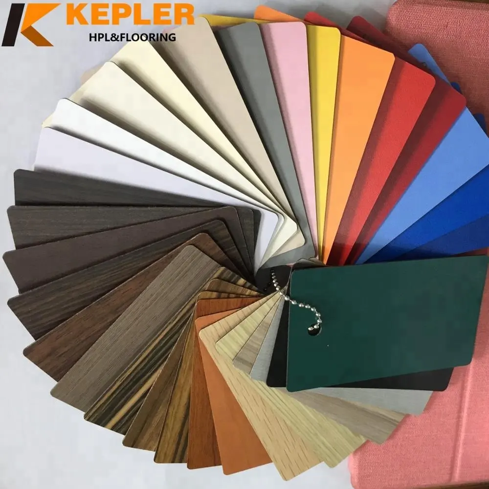 Kepler, precio de fábrica, ricos colores impermeable a prueba de alta presión laminado decorativo hpl hojas fabricante