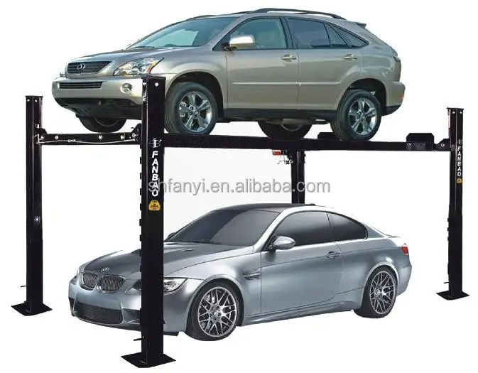 Sistema de liberación manual de cuatro postes para coche, elevador de estacionamiento con 4 postes, capa de lluvia para elegir