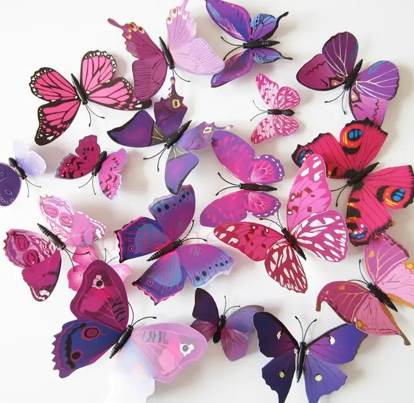 Oempromo decorazione della casa Poster farfalla 3D Wall Sticker OEM dimensioni personalizzate