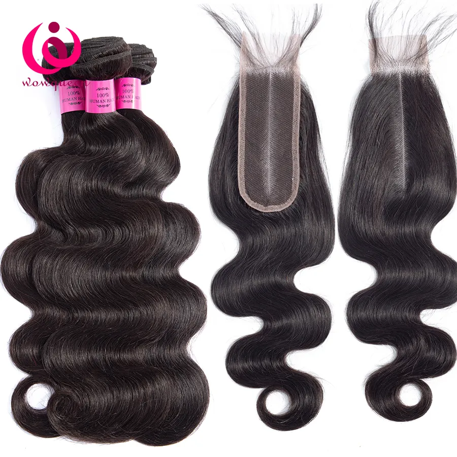 Extensiones de cabello humano virgen alineado con cutícula India cruda de templo barato de aliexpress, con onda corporal Kim K Kardashian, cierre de encaje de 2x6