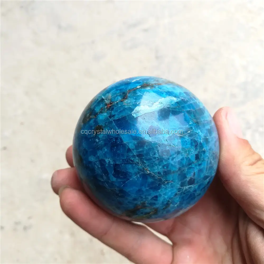Esfera de cuarzo de bola de cristal de piedra apatita de piedra azul Natural