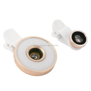 通用广角 LED 拍摄光手机相机闪光灯填充光夹式镜头 + 鱼眼镜头适用于 iPhone 三星 - Product Image 5
