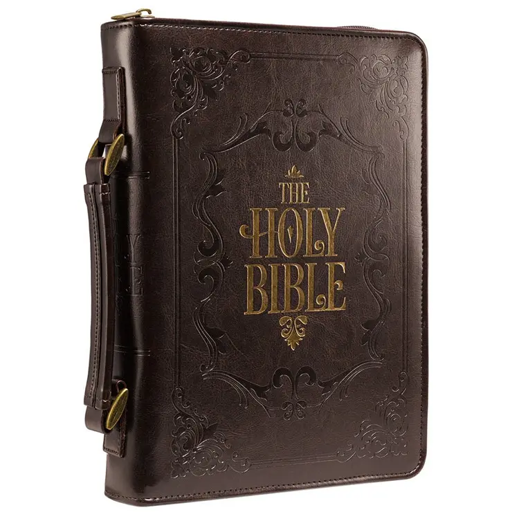 Fabricants de couvertures de livres de la Sainte Bible Faux cuir souple personnalisé Haute ODM en cuir PU Couverture biblique de style nostalgique