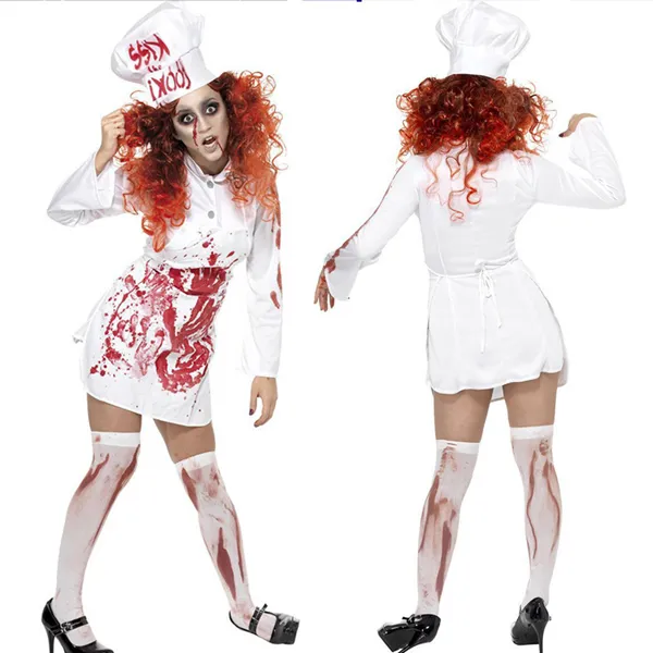 Halloween Cosplay Bloody Adult Chef Costume Makeup Dance Performance Costume