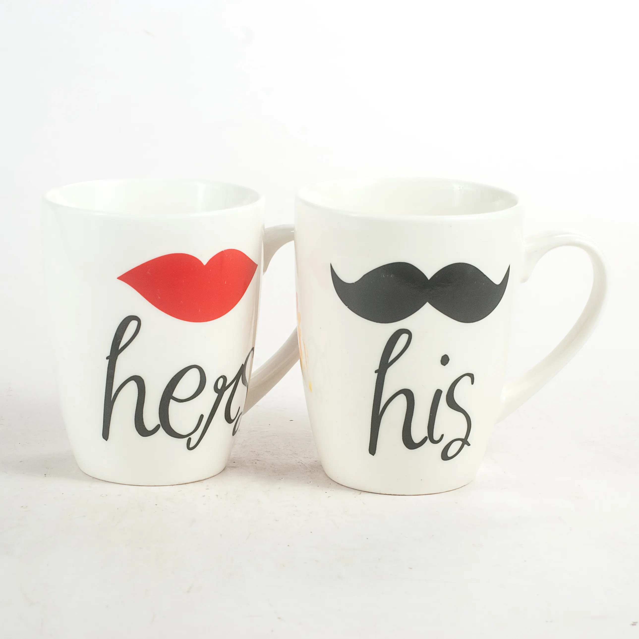 Canecas de porcelana branca, atacado de seu e copos caneca de café cerâmica com bigode lábios, barba para presente de casamento