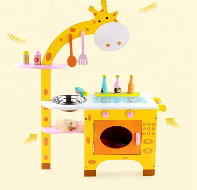 Оптовая продажа, детский игровой кухонный набор для ролевых игр, детская деревянная кухонная игрушка WKT006