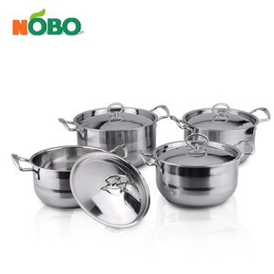 Bộ 8 Nồi Nấu Bếp Cảm Ứng, Nồi Nấu Bằng Thép Không Gỉ Có Tay Cầm Đôi - Product Image 2