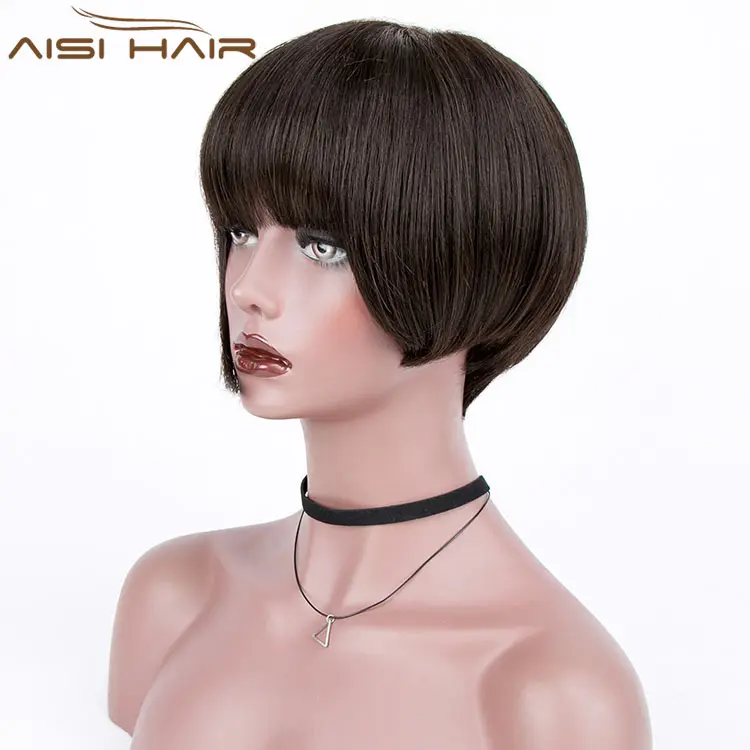 Aisi Hair-Peluca de cabello humano japonés para mujeres negras, pelo corto de calidad superior de grado 8a