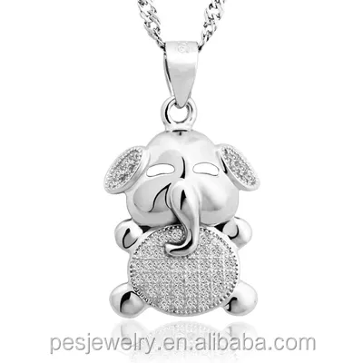 Gioielli di moda PES! Collana con ciondolo a forma di elefante con pavé di diamanti