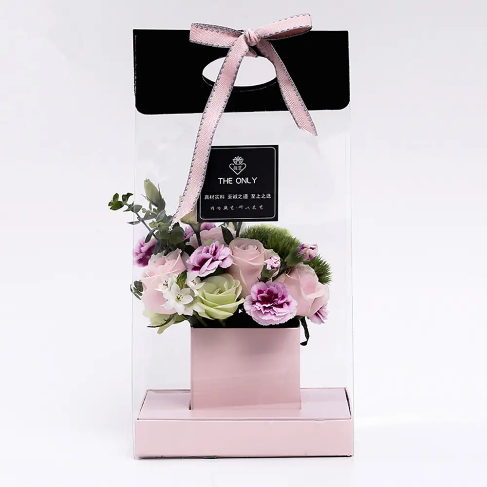 Boîtes d'emballage de fleurs, panier de fleurs porté à la main, boîte de fleuriste, panier cadeau pour la saint-valentin